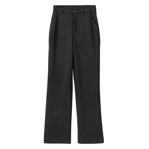Women's High Waisted Straight Leg Stretch Trousers Solid Color Professional Work Pants for Business Casual.3