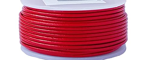 Cords Essentials Round Genuine Leather String Cord, Rope for Jewelry Making Necklaces, Bracelets, Kumihimo Braiding, Wraps