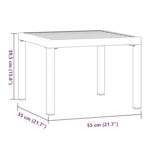 Table de patio résistante aux intempéries en acier noir 55x55 cm - 4
