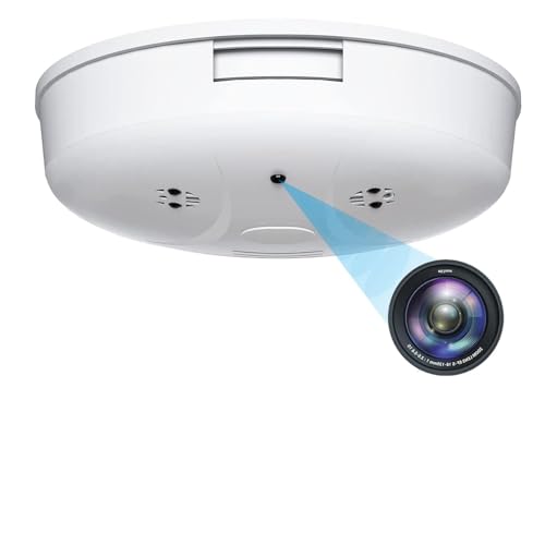 Security Camera Smoke Detector Hidden Camera 1080P WiFi Indoor Cam with Night Vision Motion Detection Real-Time Spy Camera for Home Office Safety