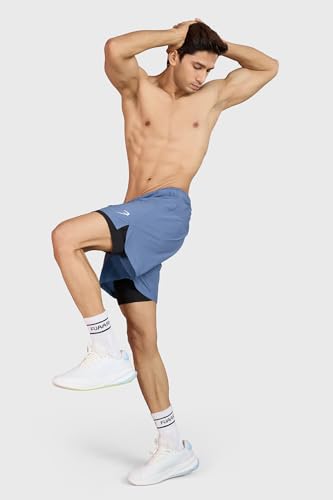 Image of FUAARK Men Regular Fit 5 inch Dual Layer Training or Gym Sports Shorts with Compression Inner