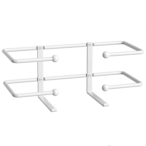niffgaff Glove Box Dispenser Wall Mount: White Glove Holder Organizer for Disposable Glove Box & Tissue Box - Glove Organizer on Wall in Lab, Kitchen, Bathroom, Garage