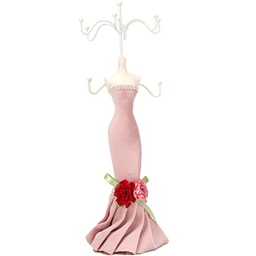 ZJchao Jewelry Display Stand Model, Dress Fashionable Human Bracket Metal Earrings Rack Jewelry Storage Stand Organizer Tower Holder Decor Dress Necklace Stand Rack Display for