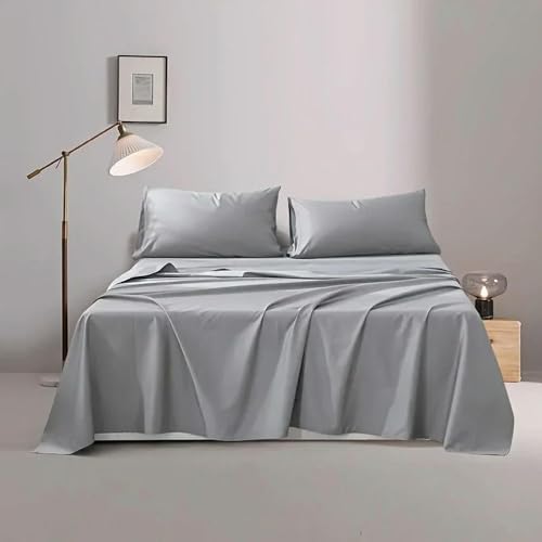 Drap plat uni en coton confortable idéal pour lit King de maison - 5