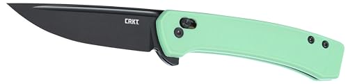 CRKT Q Compact Everyday Carry Folding Knife with Crossbar Lock: 14C28N Steel Plain Edge Blade