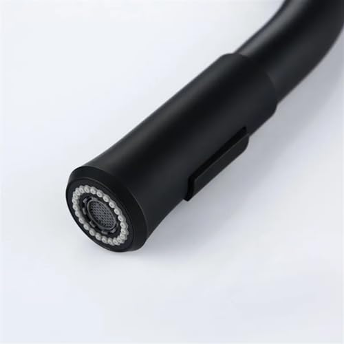 Robinet d'eau en laiton noir mat mitigeur de cuisine pivotant avec jet d'eau
