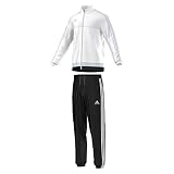 adidas Kinder Freizeitbekleidung Präsentationsanzug Trainingsanzug, White/Light Grey/Black, 128