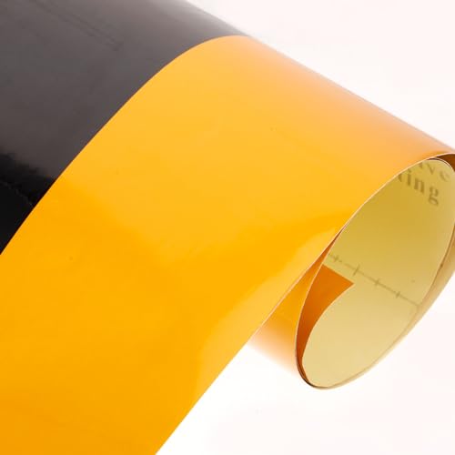 UKCOCO Fita Reflexiva Amarela Preta Ao Ar Livre À Prova D'água Conspicuidade Adesivo Refletor Fita