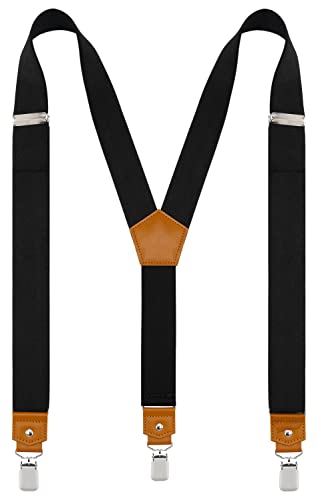 Image of Suspenders for Men Y Back Adjustable Elastic with Strong Clips 47 Inches