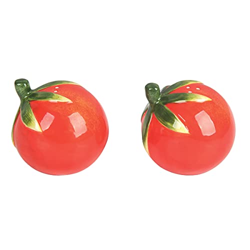 C&F Home Red Tomato Decorative Salt & Pepper Shakers Set of 2 All Seasons Summer Spring Springtime Dining Dinner Kitchen Table Tabletop Dolomite Cute Vegetable Garden Decor Decoration Red