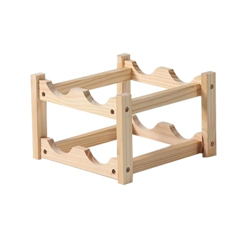 Soporte para botellas de vino de madera con escritorio miniatura 1
