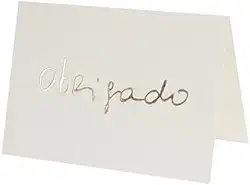 CARTÃO MINI FABRIANO OBRIGADO CREME, GU0035, Creme