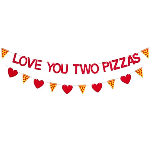 Bannière deux pizzas célébrant l'amour avec humour pour déclarer votre flamme de façon gourmande
