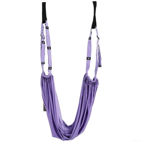 Correa de yoga para suspensión aérea con diseño de correa reforzada de 40 mm para entrenamiento de inversión elástica y flexibilidad para configuración de fitness en casa (morado)