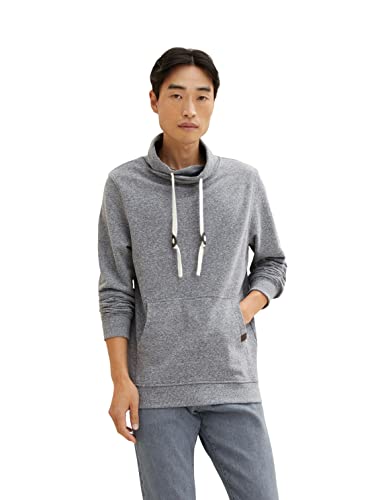 TOM TAILOR Herren Sweatshirt mit Schalkragen 1032999, 30397 - Navy Snow...