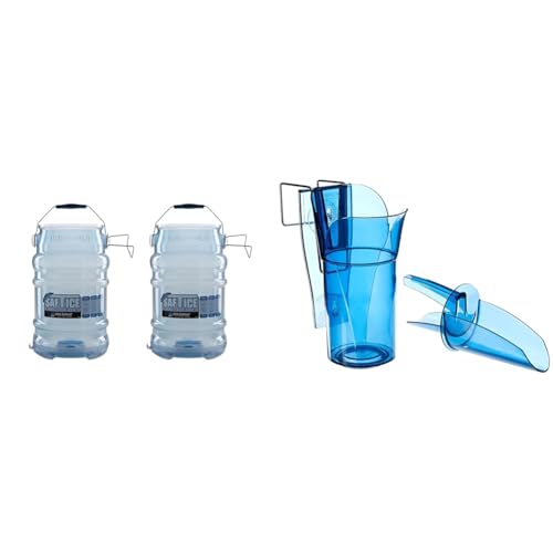 San Jamar Saf-T-Ice Ice Tote with Ice Machine Hanger for Bars, Restaurants, Kitchens, and Fast Food & Saf-T-Scoop Ice Scoop with Storage Caddy for Kitchens, Restaurants, and Fast Food