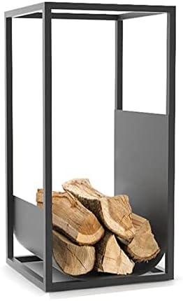 Heavy Duty Firewood Log Rack - Modern Indoor/Outdoor Wood Holder for Small Spaces, Patio, Deck - Stylish Gold Firewood Stacker Carrier