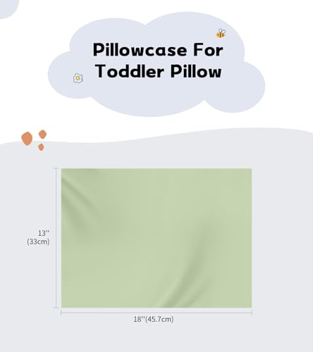 Image of Deep Dream Toddler Pillowcases for 13x18 Pillow 2 Pack, 100% Cotton Travel Pillow Case Cover, 600 Thread Count Cotton Pillow Covers, Soft & Breathable Small Pillow Cases Envelope Closure, Sage Green