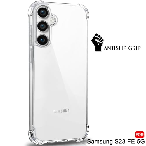 Image of TheGiftKart Transparent Crystal Clear Back Cover Case for Samsung Galaxy S23 FE 5G | Shockproof Soft TPU Case | Cushioned Edges for Ultimate Protection Back Cover Case (TPU, Transparent)