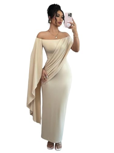 Women's 2025 Summer Bodycon Maxi Dress Elegant Off Shoulder Long Dress