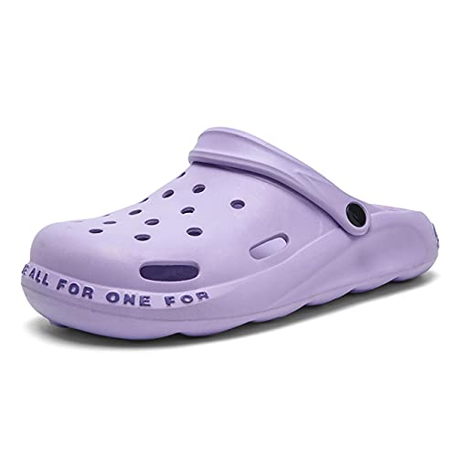 Unisex Garden Clogs Shoes Slippers Sandals for Women and Men, Comfort Holes Hollowing Out Sandals, Beach Sandals Lightweight Slippers Water Shoes Purple Size 8