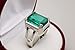 8 Carat Emerald Cut Deep Green Created Emerald Women Solitaire Ring Sterling Silver 925 Handmade Zamurd Elegant Ring (9.75)