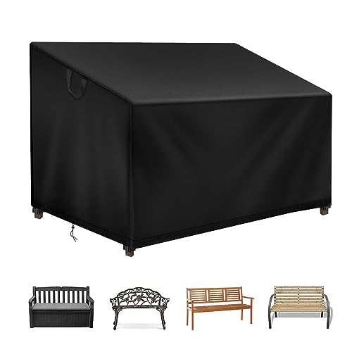 Outdoor Bench Cover Waterproof, 52.7' L x 26' W x 35' H 2 Seater Patio Garden Bench Loveseat Sofa Cover, Heavy Duty Oxford Fabric, Fade/Snow/Wind/Dust Resistant