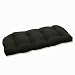 Pillow Perfect Wicker Loveseat Cushion with Black Sunbrella Fabric