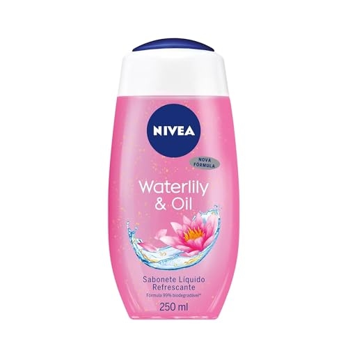 NIVEA Sabonete Líquido Waterlily & Oil 250ml, Limpeza Corporal, Pele Macia, Óleos e Vitami...