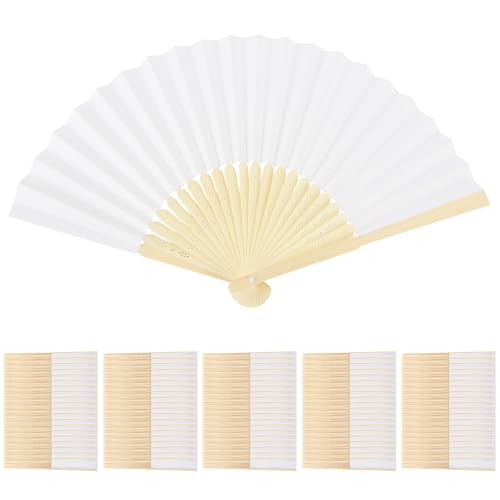 WAYASDCU 100pcs Paper Fans Handheld Folding Fans...