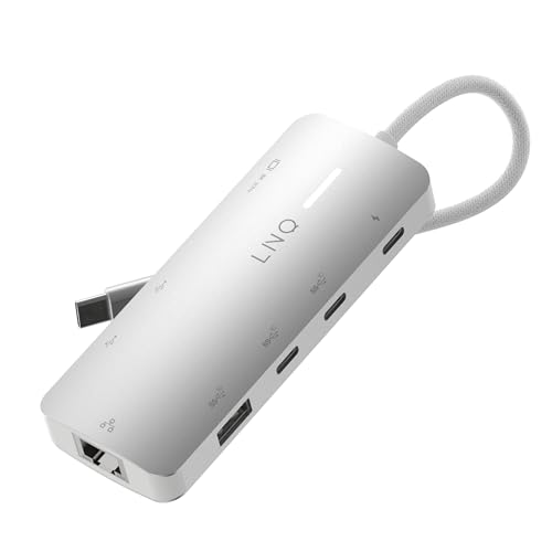 Hub Multiport 8-en-1 LINQ Pro Studio-C avec HDMI 8K et Ethernet 2.5GbE pour PC