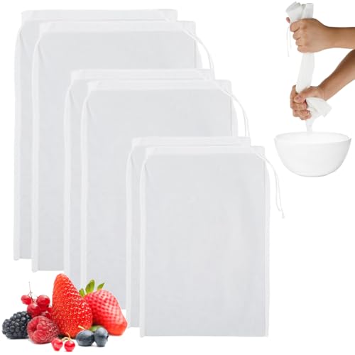 Ejrup Colador Tela 6 Bolsas Filtros De Nailon Para Separar Residuos, Adecuadas Para Escenarios Como La Filtración De Ingredientes De Cocina Y La Separación De Residuos De Bebidas