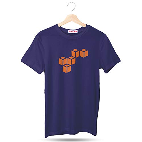 Image of DUDEME AWS Logo T-Shirt, 100% Cotton T-Shirts for Programmer, Coding, Developer, Software Mens, Round Neck T Shirts for Women, Half Sleeve Tshirt for Men