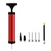 DDUO PRO Sport Palla Tool, Pompa ad Aria con ugelli ad ago di gonfiaggio e Tubo di Gomma, gonfiaggio accurato, Pallacanestro, Calcio, Nuoto, Palloncino, Giocattoli gonfiabili, Rosso.