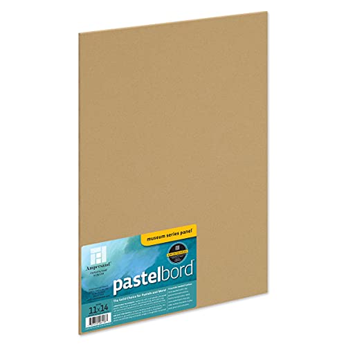 Ampersand Art Supply Pastel Painting Panel: Museum Series Pastelbord, Sand, 1/8 Inch Flat Profile, 11x14
