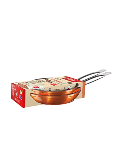 SARTENES INOXIBAR KOOPER 24-28 CM SET 2 UNIDADES, COLOR COBRE, RESISTENTES Y DURADERAS
