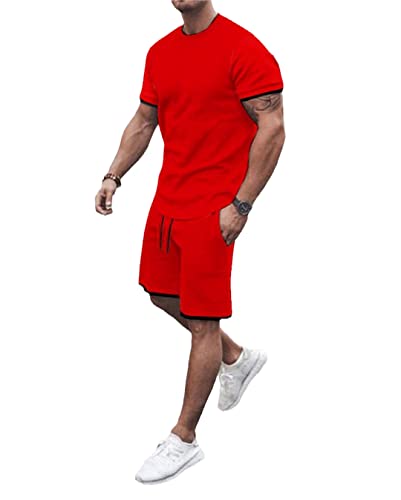 Ensemble 2 pièces homme short et t-shirt imprimé 3D géométrique noir et blanc taille XL