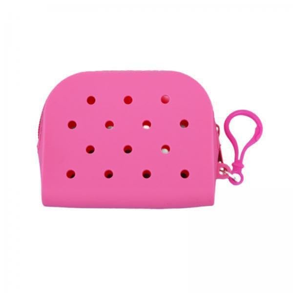 merishopp 4xSilicone Wallet Portable Organizer Outdoor Travel Summer with Hook Holes Bag Pink-picture-10