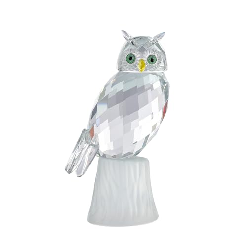 Statuette hibou en cristal à facettes en verre Presse-papier mignon animal de collection Décoration d'intérieur