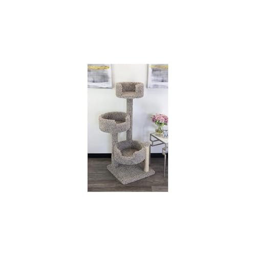 Árbol para gatos HomeStock de madera sólida y alfombra 50 pulg alto miniatura 2