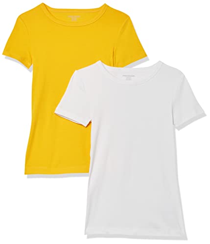 Image of Amazon Essentials Women's Slim-Fit Short-Sleeve Crewneck T-Shirt, Pack of 2