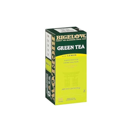 Image of Bigelow Green Tea With Lemon, Lemon, 0.34 Lbs, 28 /box