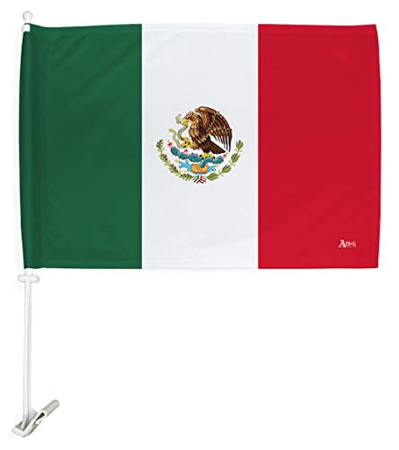 Mexican Car Flag Bandera De Mexico Para Carros Window Clip Pole Mount Kit Truck Rod Auto Accessories Sign Mexicans Independence Day Poster Protest American Mxihco Mexicanos Cars Decorations Gifts