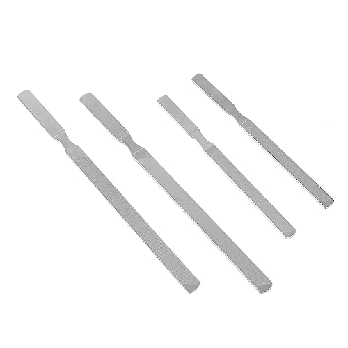 Beavorty 4個ステンレス鋼製プロマニキュアツール 耐久性良好 さびにくい爪やすり サロン用ネイル研磨ファイル 携帯便利 男女兼用