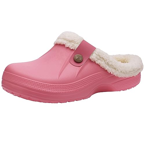 Image of Beslip Fur Lined Clogs for Women & Men Fuzzy Slippers with Memory Foam