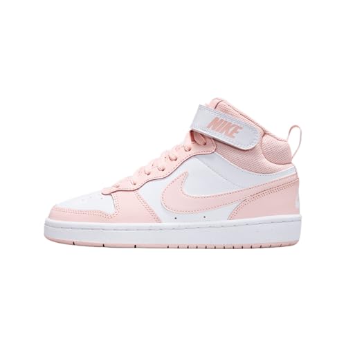 Nike Court Borough Mid 2 Big Kids' Shoes (CD7782-122, White/Echo Pink)