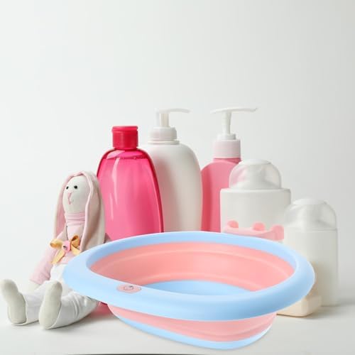 Tofficu Portable Foldable Wash Basin with Cute Crown Shape Pp Material Space-Saving Design for Travel and Home Use Convenient Cartoon Washbasin for Care Pink - 5