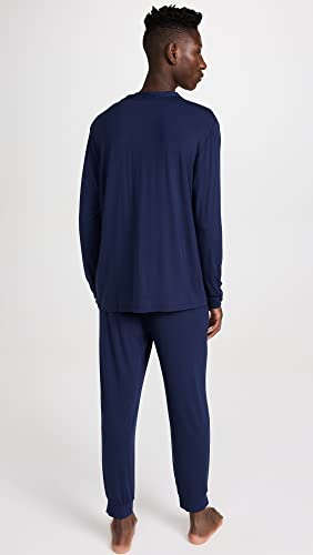 Image of Eberjey Henry Men's Jersey Modal PJ Set (True Navy, X-Large)