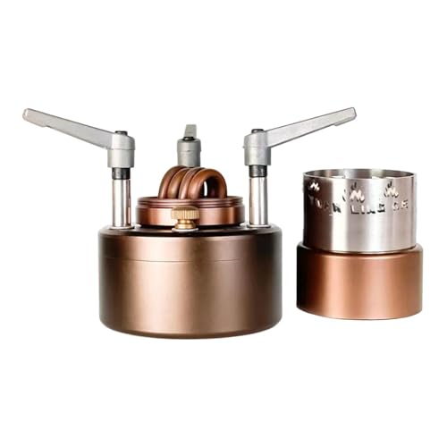 KQFCAZRE Hornillo de Alcohol para Camping, Hornillo de Alcohol Ligero, Quemador de Alcohol para Acampar, Mochileros, Equipo Turístico Comercial, con Anillo a Prueba de Viento