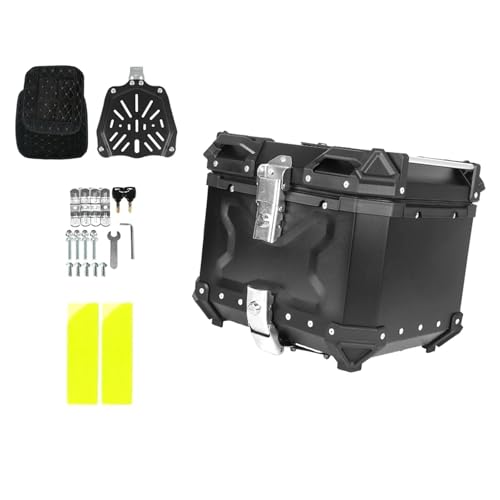 Boîte à Outils Moto Coffre de Rangement Top Case 55L Rigide Universel Black